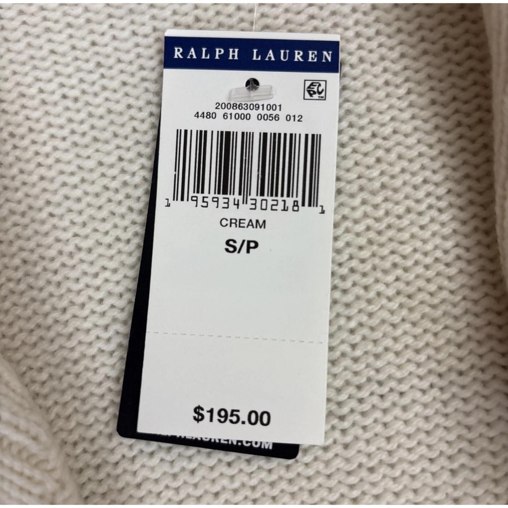 Ralph Lauren Womens Cardigan Sweater Open Front Fair Isle Shawl Collar S NWT - Picture 4 of 9